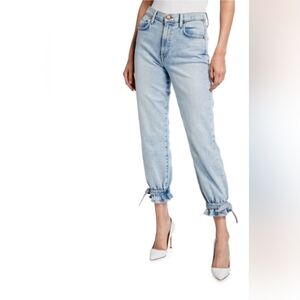 Alice+Olivia Amazing High Rise Tie Jeans in Black. Size 27